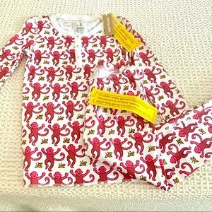 NEW with tags - Roller Rabbit pink monkey pajamas size 6